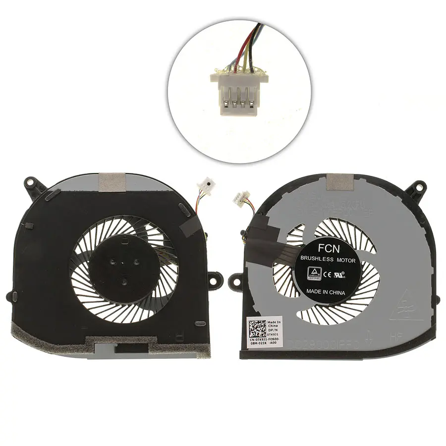 Вентилятор для ноутбука DELL XPS 15, 9570 (CPU+GPU FAN) (08YY9+TK9J1) (Кулер) - фото 2