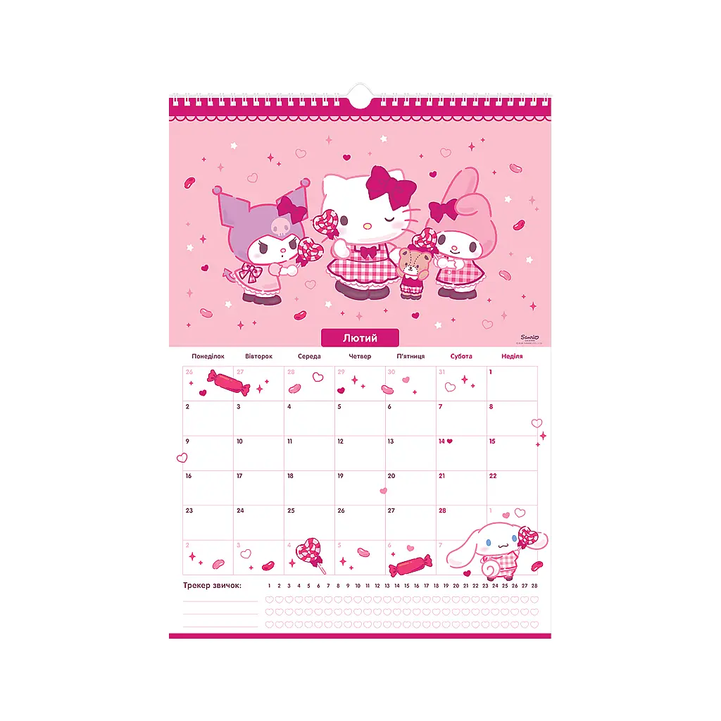 Календарь Kite планер настенный Hello Kitty 2026 год (HK26-440) - фото 3