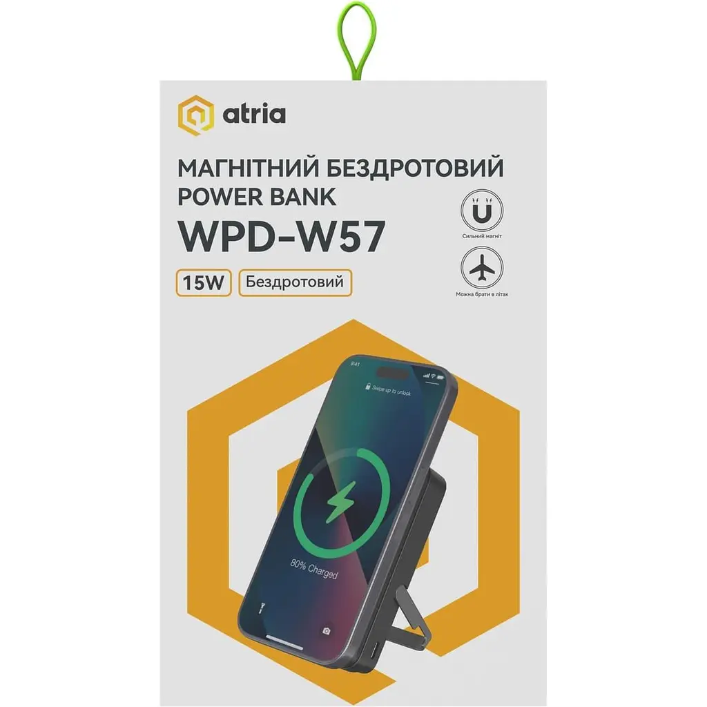 Павербанк ATRIA Black 10 000 mAh / 15 Вт (WPD-W57B) - фото 10