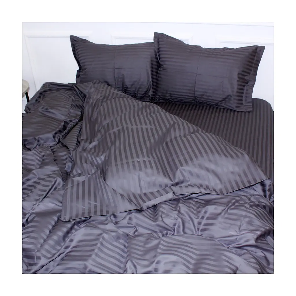 Постільна білизна MirSon Satin Stripe 30-0012 Dark Gray 110х140 дитячий (2200005246214) - фото 3