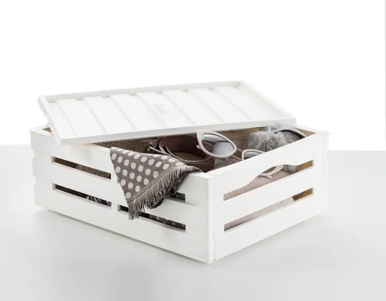 Ящик для зберігання Tina Box з кришкою 41x31x15h молочний - фото 3