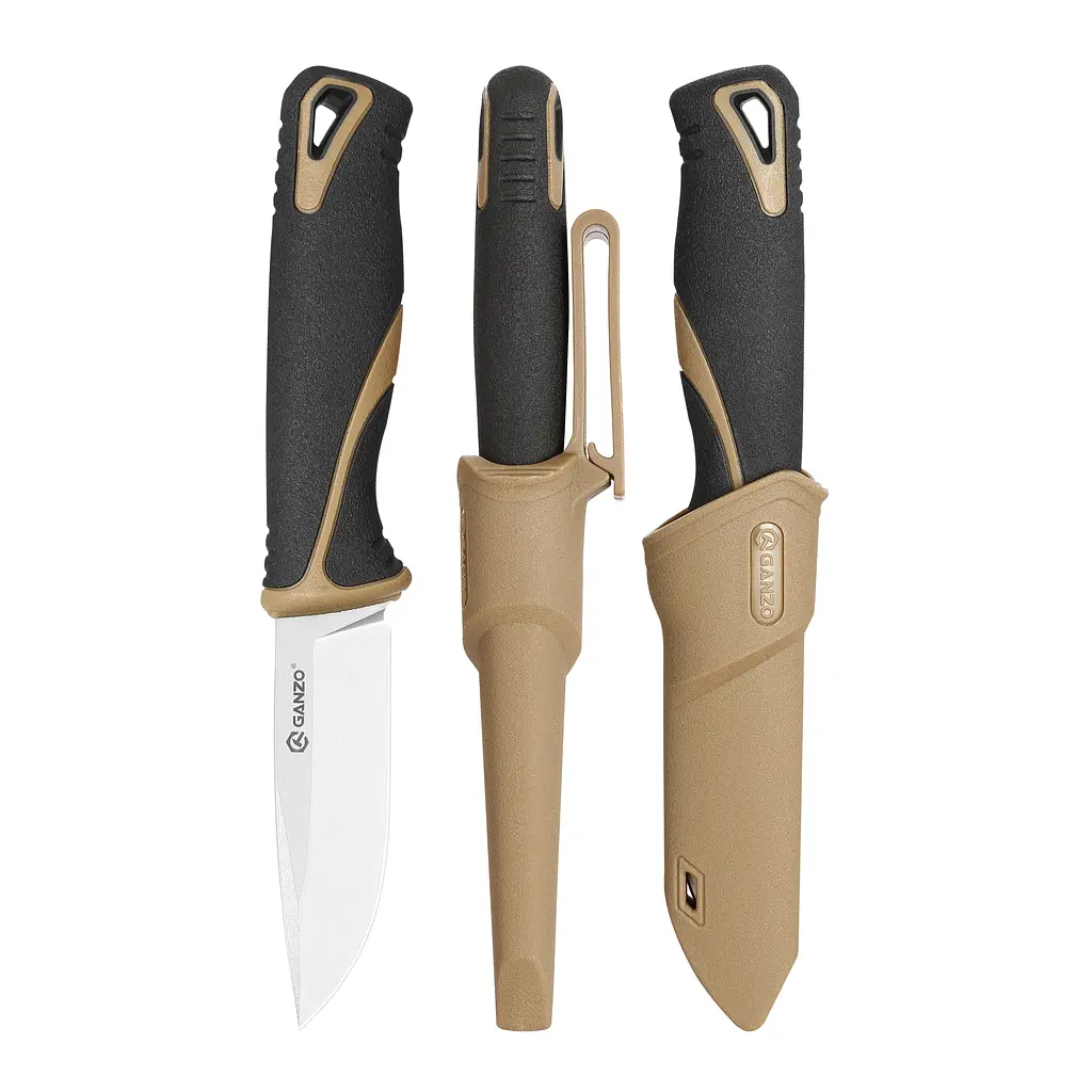 Ніж Ganzo G807-DY з ножнами бежевий - фото 5