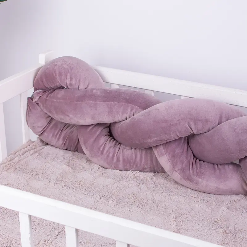 Коса захисна в ліжечко MirSon Kids Time 28-0005 Ashen Velvet велюрова фіолетова - фото 4