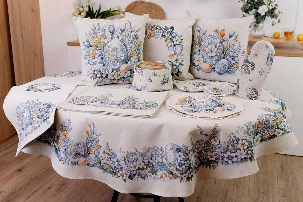 Скатертина овальна великодня на стіл 160х180 см (039156) - фото 2
