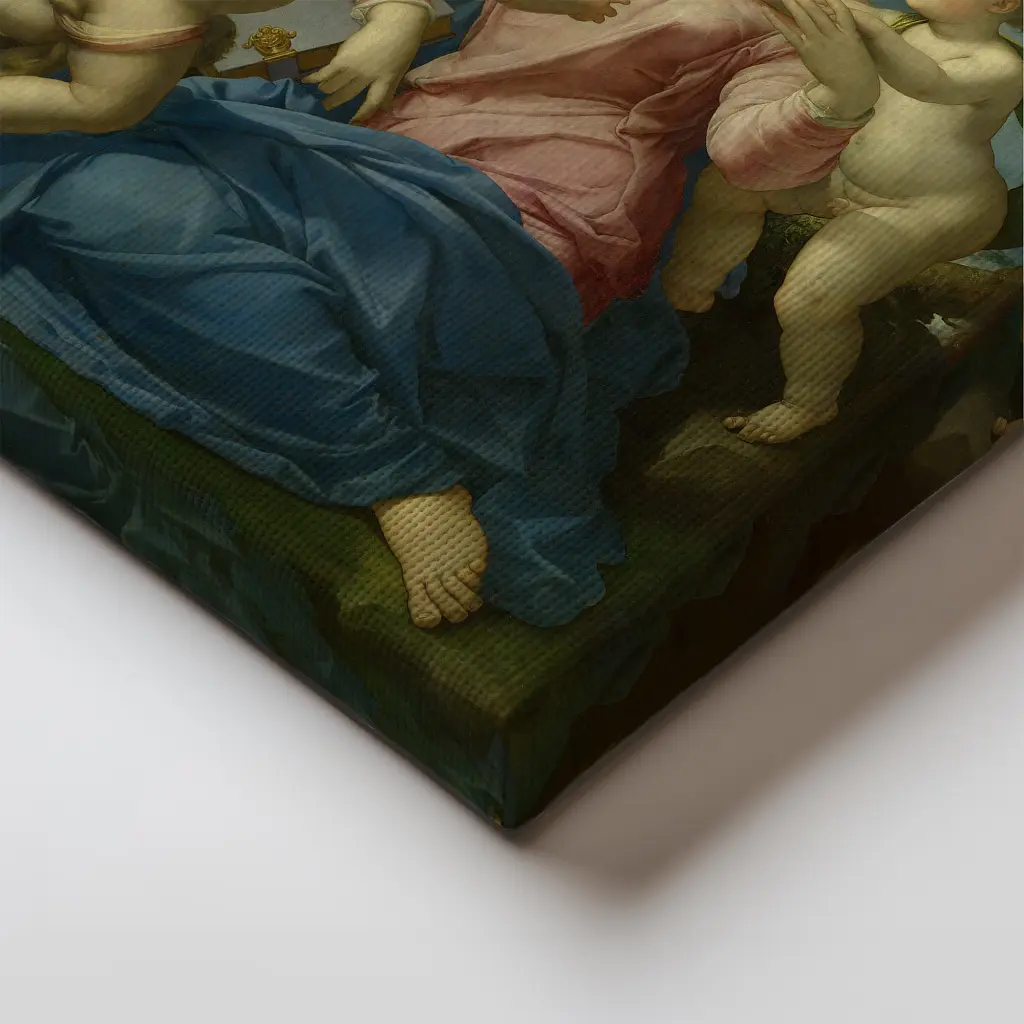 Інтер'єрна картина Мадонна Строганових, Бронзіно, Bronzino, Madonna Stroganoff, релігійний декор, 60×48 см (id6967) - фото 3