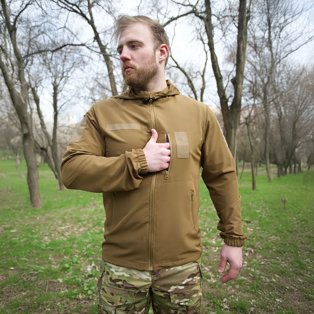 Куртка тактична Klost Double Weave HOOD койот - фото 3