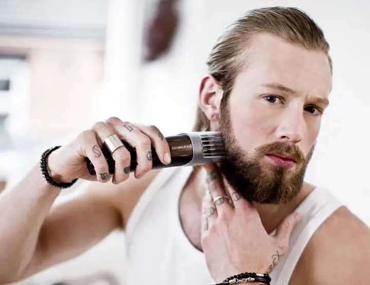 Тример Remington Beard Kit, для бороди та вусів, акум., насадок-2, ножиці, щітка у компл., титан.напив., коричневий - фото 3