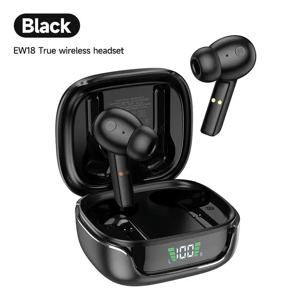Беспроводные наушники Hoco EW18 | TWS, mic, LED, 3.5h, BT5.3, 25/300mAh Black - фото 6