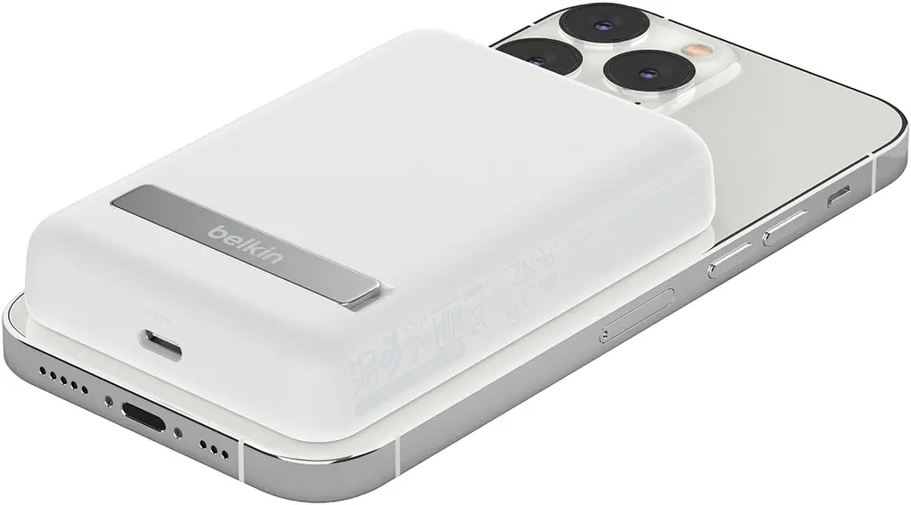 Портативний акумулятор із бездротовим заряджанням BPD004BTWT Power Bank Belkin Magnetic 5000 White - фото 4