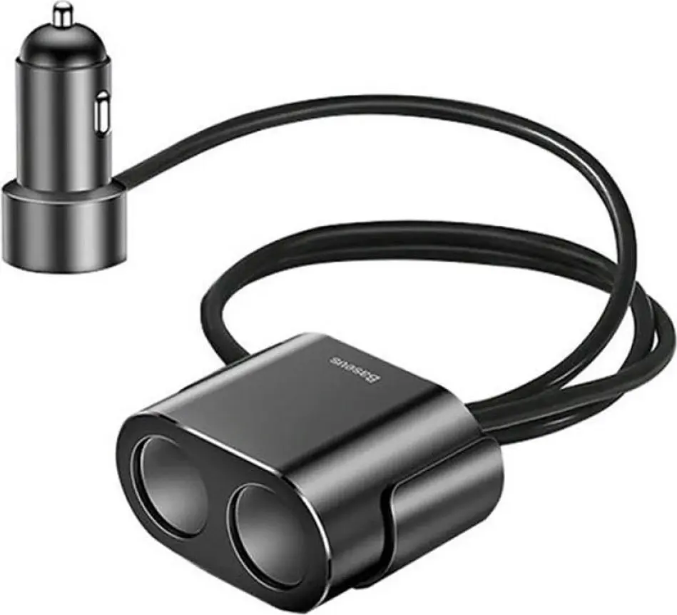Автомобильное зарядное устройство Baseus High Efficiency One to Two Cigarette Lighter Black (CRDYQ-01) [77945] - фото 3