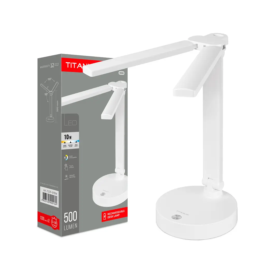 LED лампа настiльна з акумулятором TITANUM TLTF-015W 10W 3000-6000K TITANUM (29216-000)