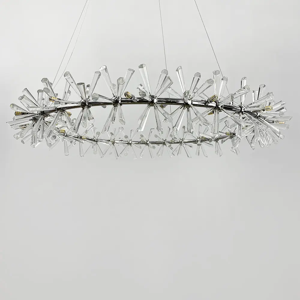 Подвесная серебряная люстра ALMA со стеклянными палочками Ø 80 см Ст. NO 4-800 CH | Line F - фото 3