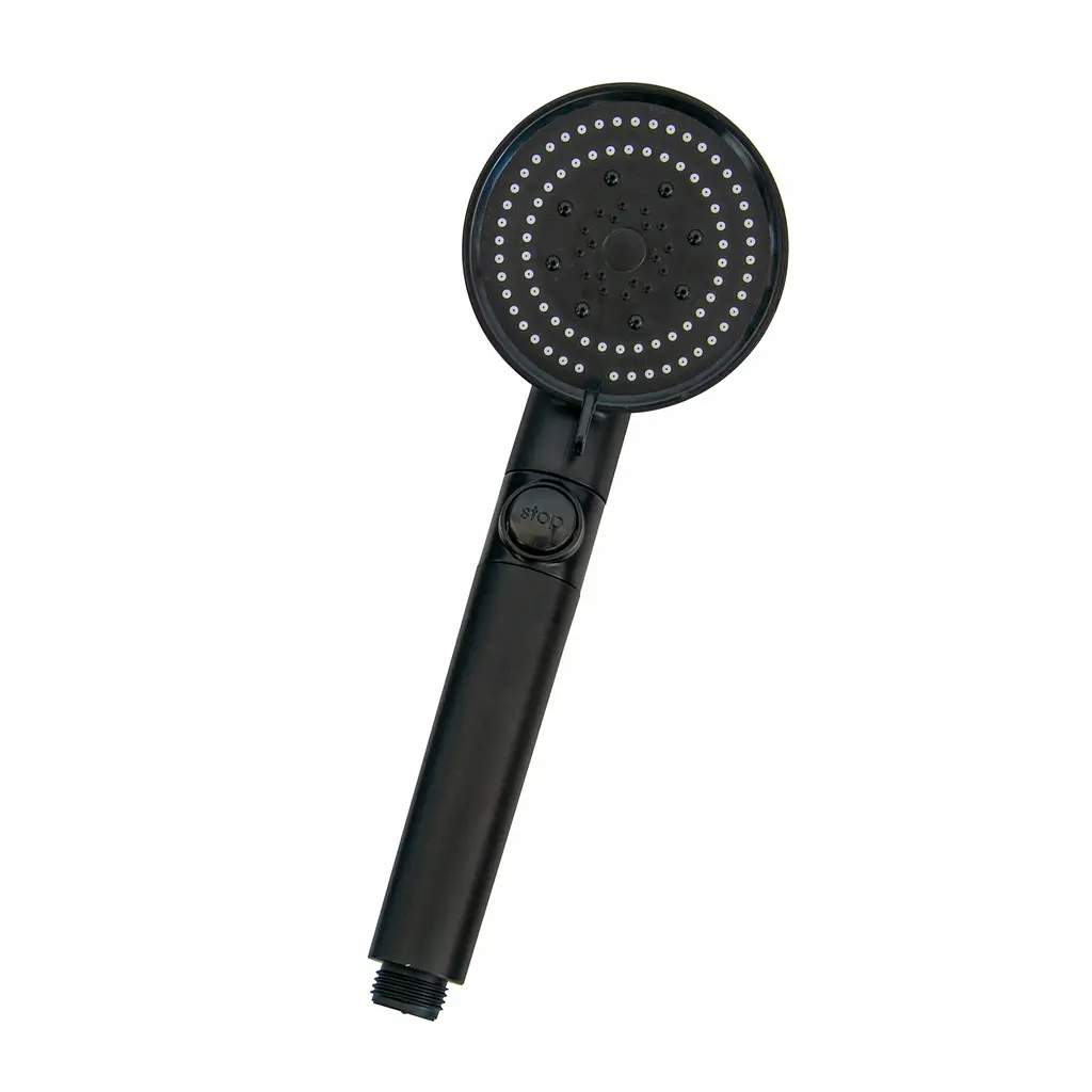 Лійка для душу Pressurized Shower Black, чорна, з турбовентилятором і шлангом 145 см - фото 5