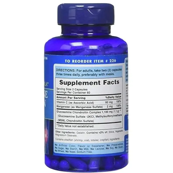 Глюкозамин хондроитин Puritan's Pride Glucosamine Chondroitin Complex 120 капсул - фото 2