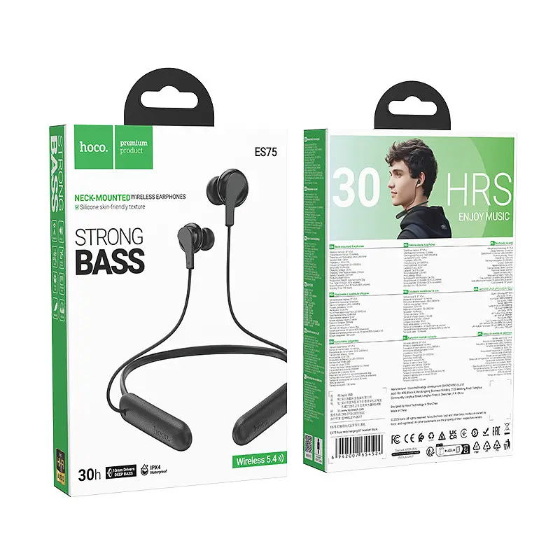 Бездротові спортивні навушники HOCO ES75 Niya neck-hanging BT headset Чорний - фото 2