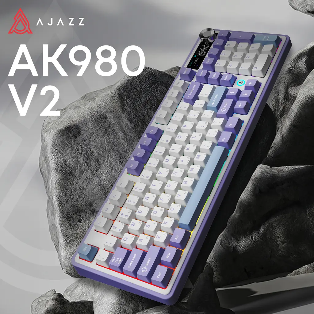 Клавіатура Ajazz Maillard V2 Maillard Switch Wireless/Bluetooth/USB UA Purple/White/Blue (AK980-V2-M-PWB) - фото 6