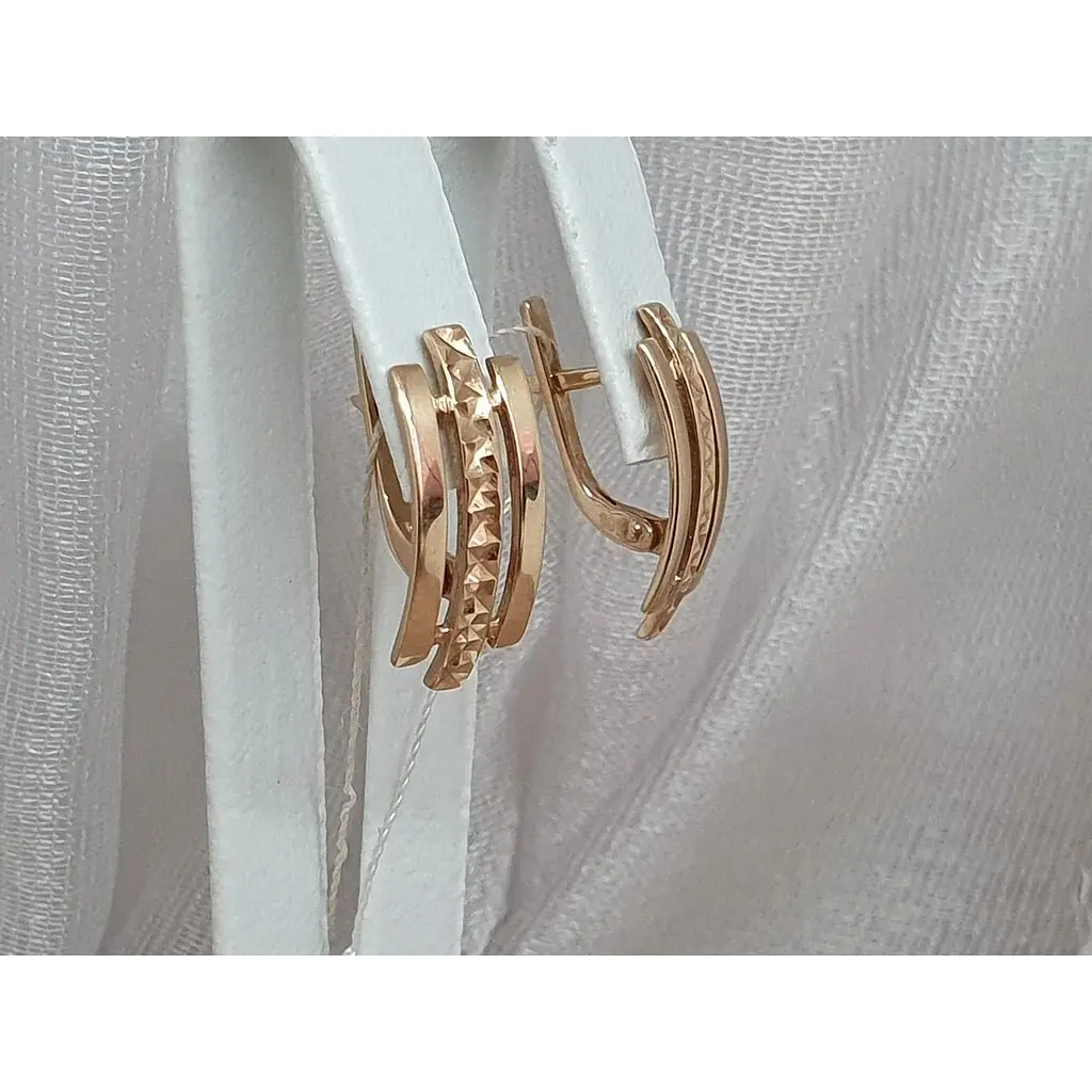 Золотые серьги Империя золота с алмазной гранью. СБ665(а)и - фото 3