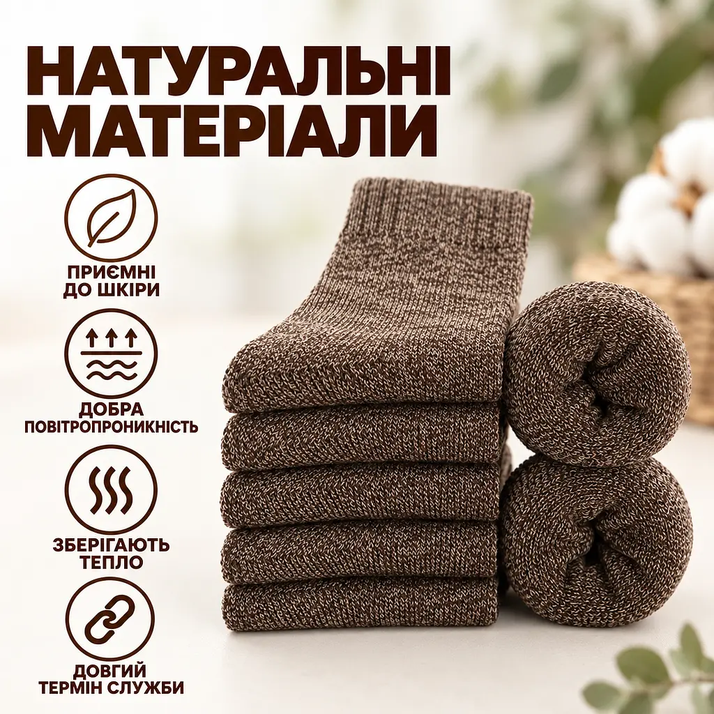 Універсальні чоловічі шкарпетки махрові розмір 39-46 Solve — термо-шкарпетки , 5 пар, KT7003809 - фото 6
