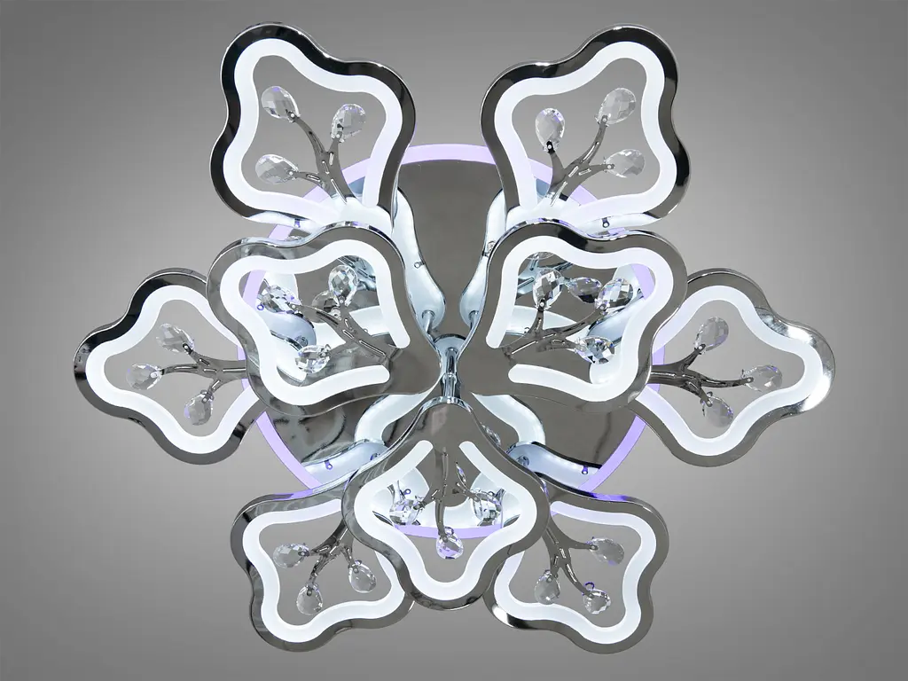 Долговечная потолочная люстра в стиле хай-тек с диммером и цветным LED. - фото 2