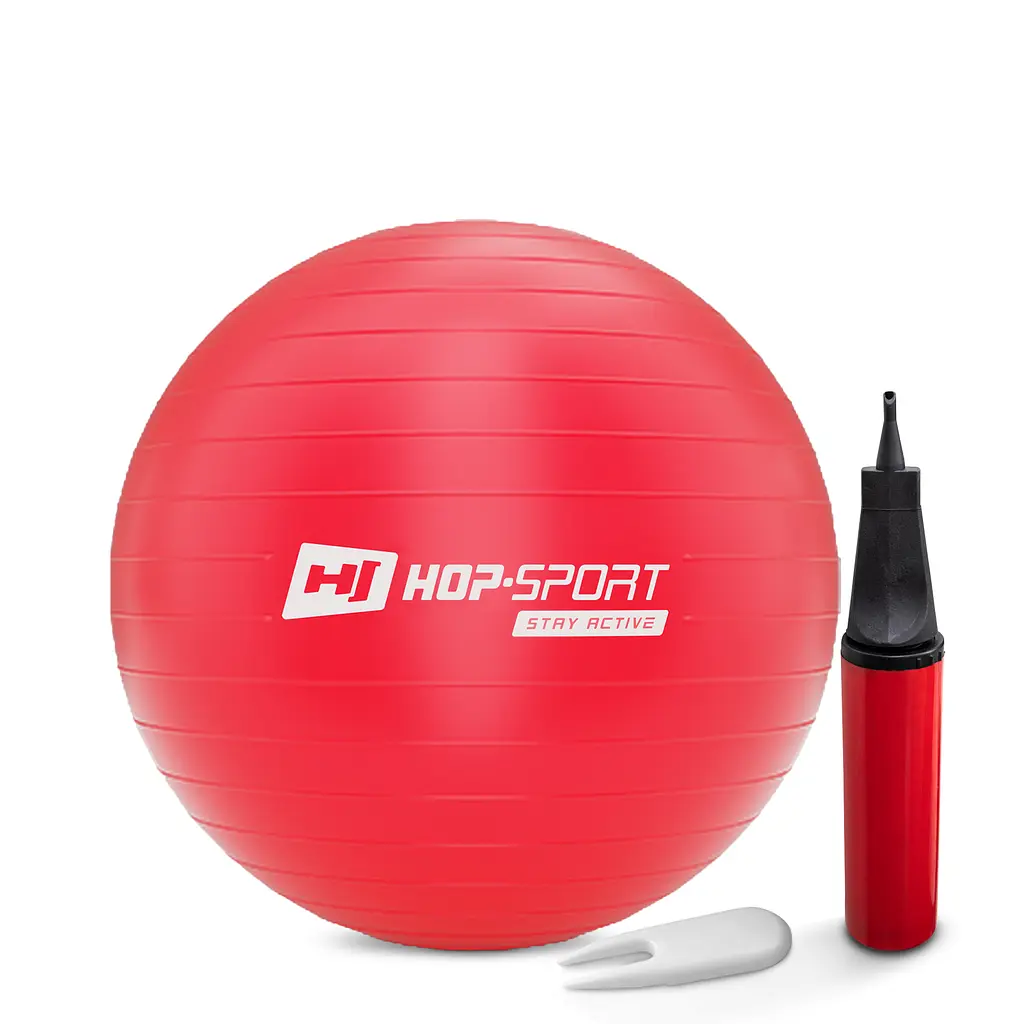Фітбол Hop-Sport 55см червоний + насос 2020 - фото 7