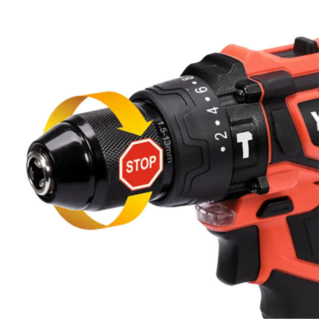 Шуруповерт-дрель ударный аккумуляторный YATO 18 В без аккумулятора (YT-82797) - фото 3