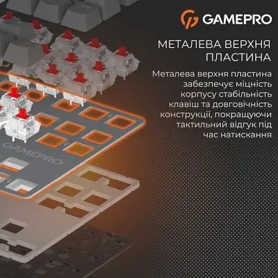 Клавіатура GamePro Genesis Metallic (MK110G) Outemu Red Switch USB UA Gray (MK110G) - фото 9