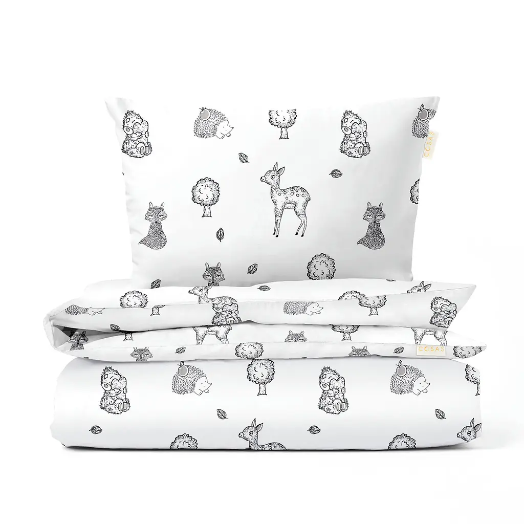Дитяча постіль Cosas Wild Animals без простирадла 110х140 см (AnimalsWildGreyWhite_140_2)