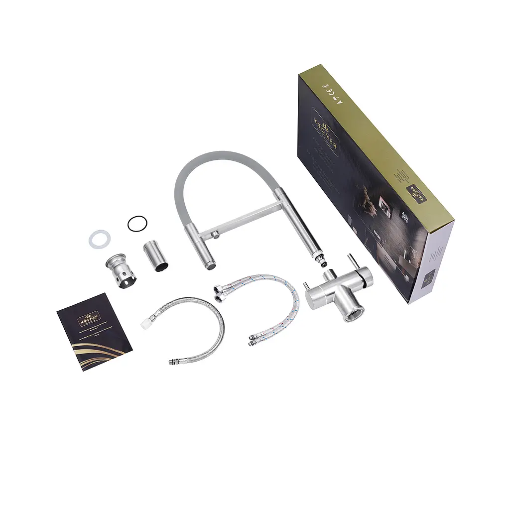 Смеситель для кухни с подключением к фильтру Kroner KRP Edelstahl Klassisch - ESG03815GRA CV027934 Нержавеющая сталь - фото 8