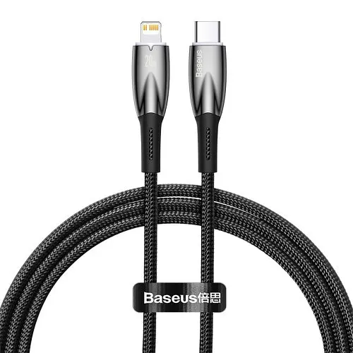 PD Кабель Baseus Glimmer Series Fast Charging Data Cable Type-C to iP 20W 1m чорний CADH000001