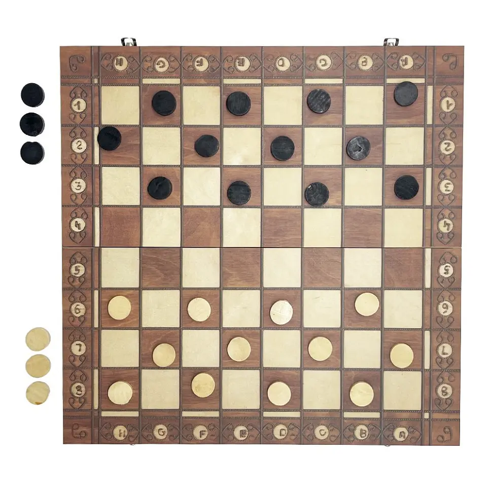 Набір настільних ігор "Шахи, нарди, шашки 3 в 1" Set1 NE-LG-11 ігрове поле 40х40 см - фото 4