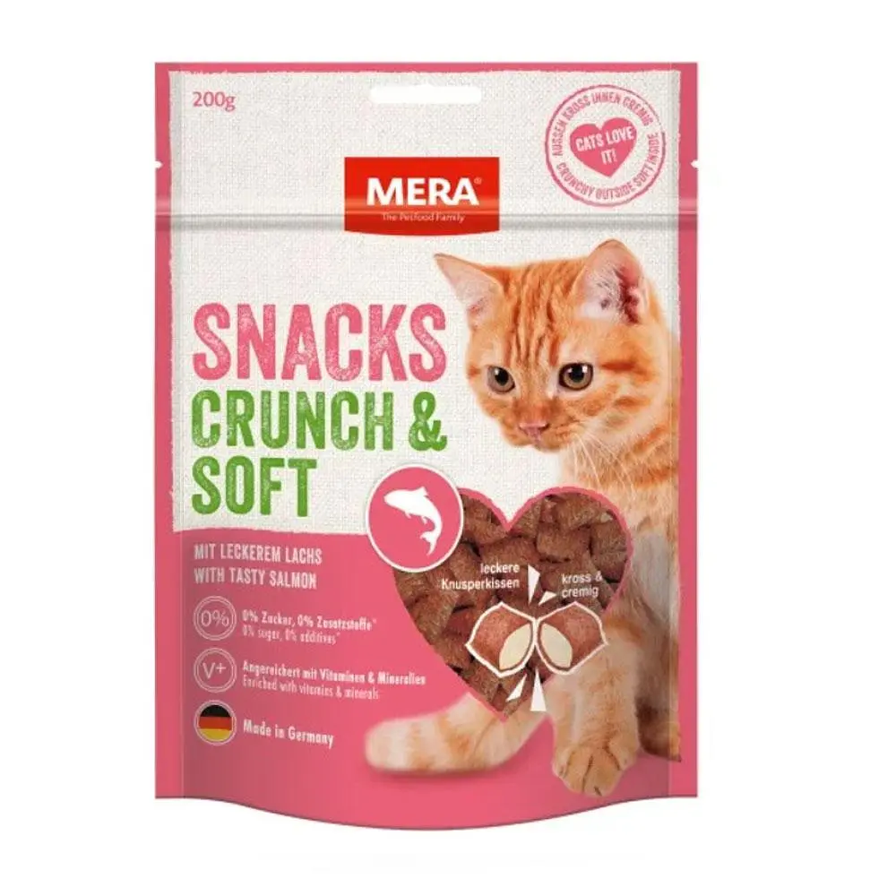 Ласощі для котів Mera Snacks Crunch & Soft Lachs снеки із лососем 200 г