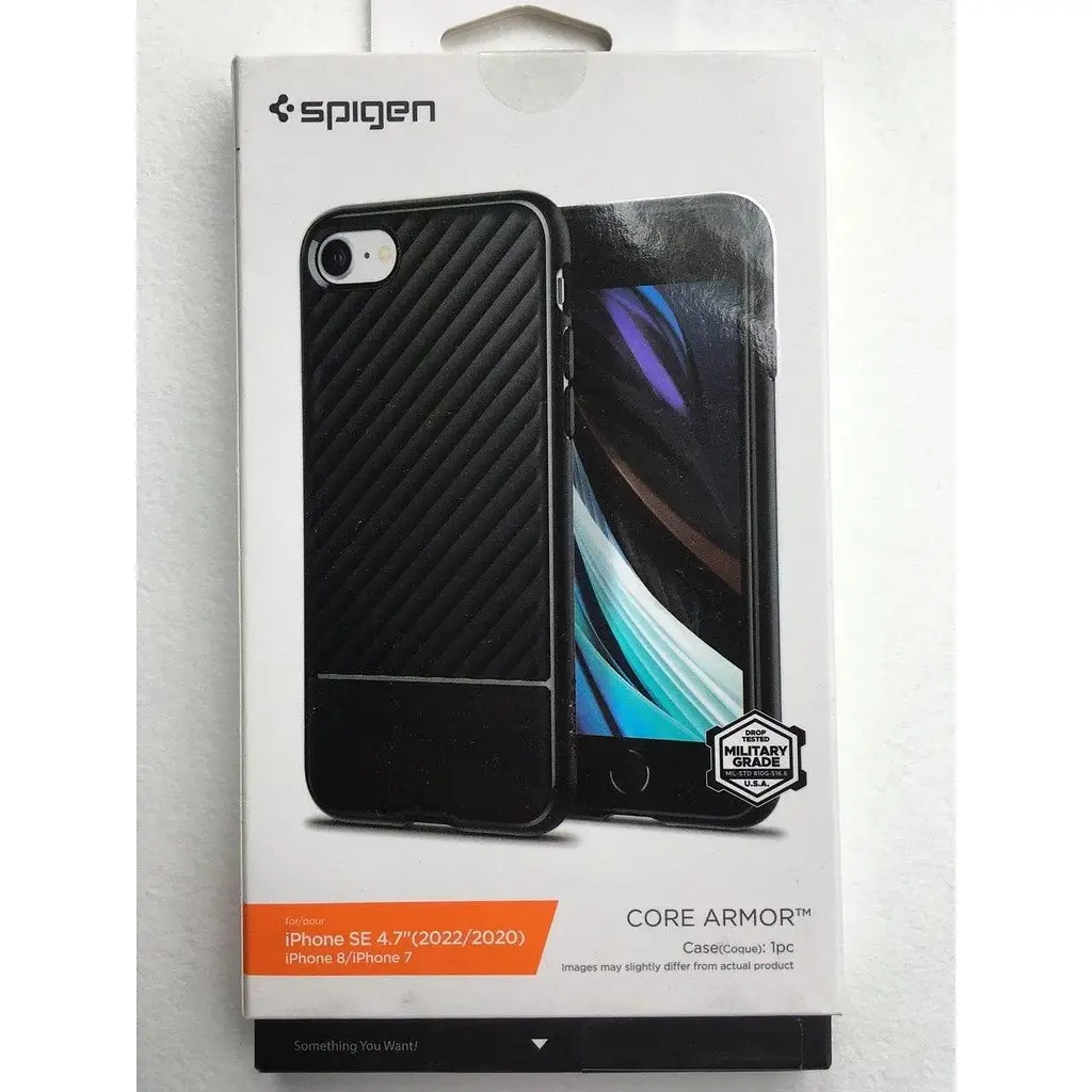 Оригінальний протиударний чохол Spigen Core Armor для iPhone SE 2 iPhone 8 SE 2022 iPhone 7 Black ACS00881 - фото 2