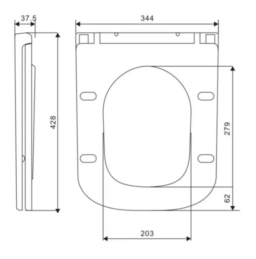 Сидіння для унітазу Qtap (Gemini 490) з мікроліфтом, Slim Duroplast, Quick Release QTSC179W49385 - фото 5