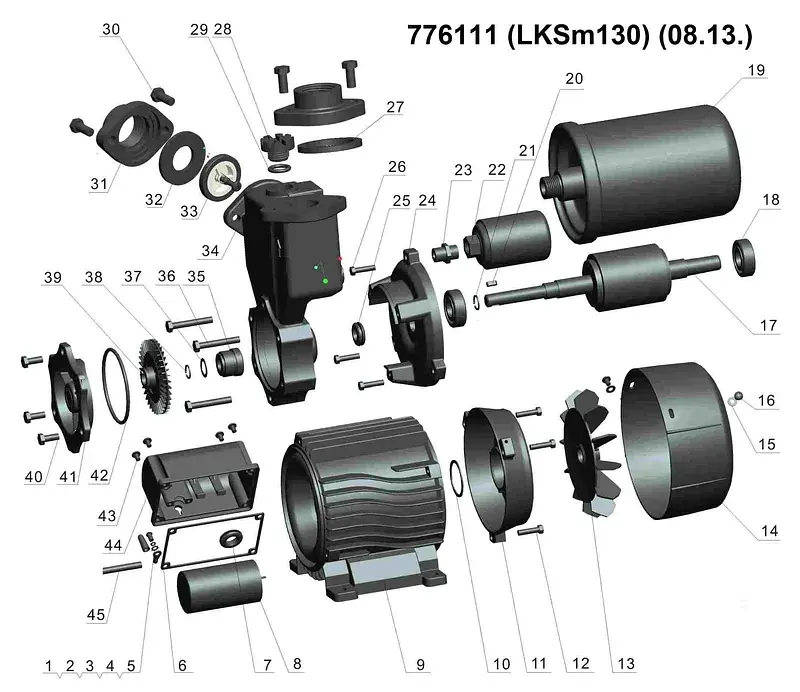 Станція 0.125кВт Hmax 30м Qmax 30л/хв (вихровий насос) 1л LEO LKSm130 (776111) - фото 4
