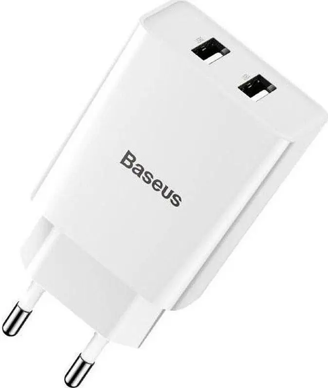 Мережевий зарядний пристрій Baseus Speed Mini 2USB 2.1A White [CCFS-R02] [67418] - фото 2
