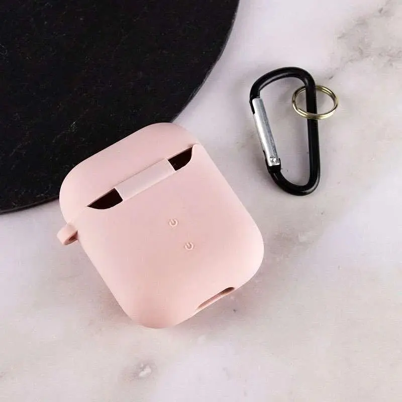 Чохол Silicone Case + Carabine для Apple AirPods Pink Sand [35592] - фото 4