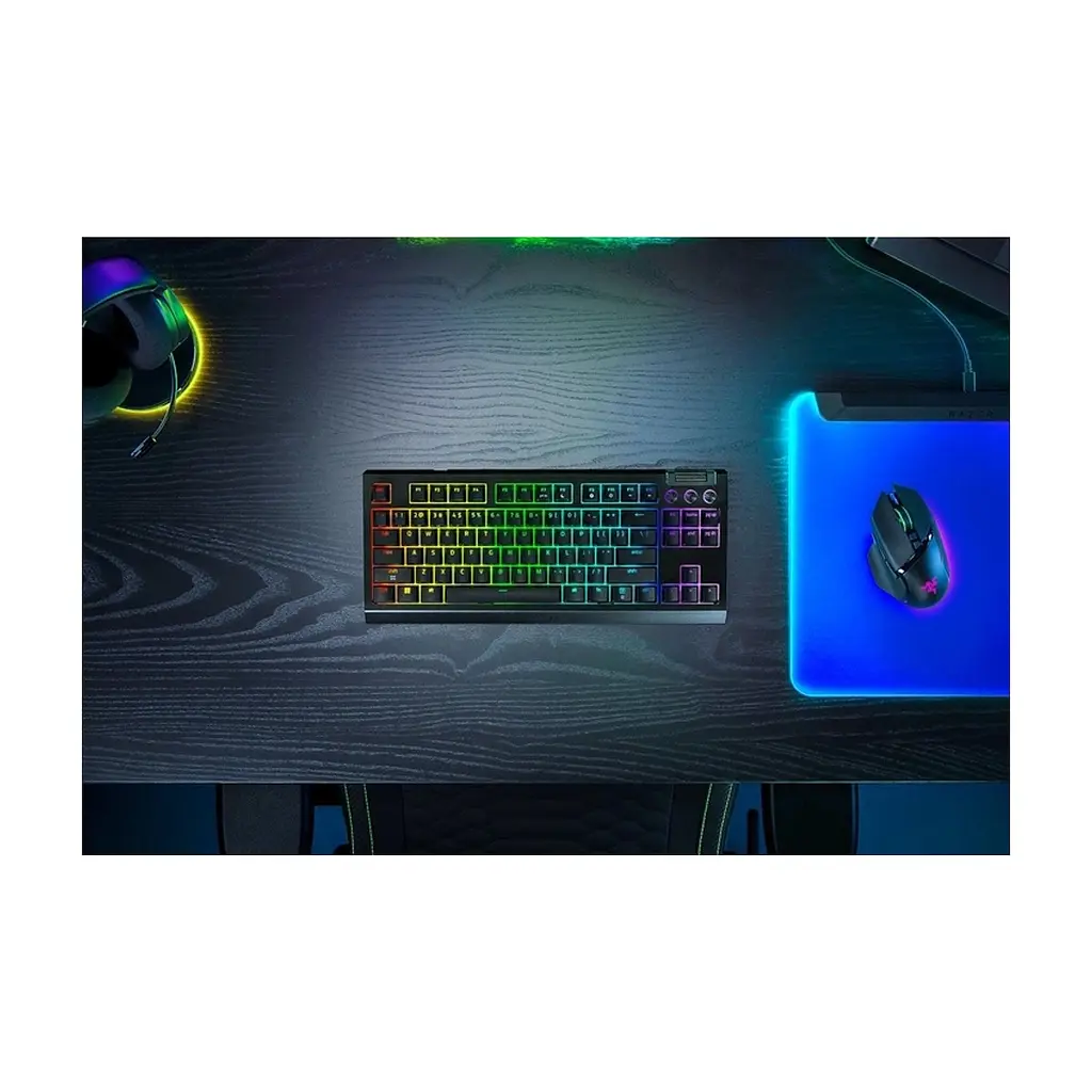 Клавіатура Razer BlackWidow V4 TKL Hyperspeed RGB Wireless/Bluetooth/USB UA Black (RZ03-05480100-R3M1) - фото 2