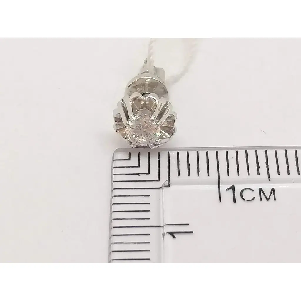 Золоті сережки-пуссети Столична Ювелірна Фабрика з фіанітами. 113901Б - фото 4