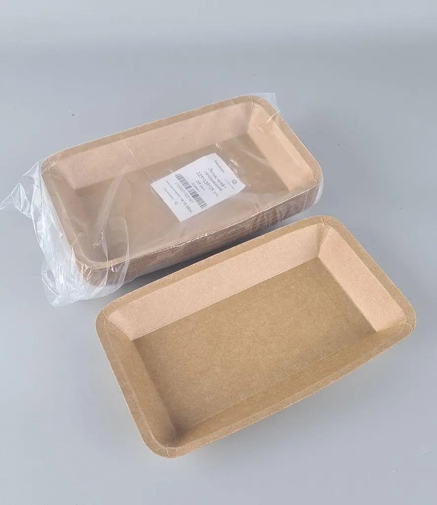 Лоток з харчового картону, 400 мл, 225x135x25 мм, KRAFT, 25 штук, для готових страв, снеків, випічки та доставки - фото 4