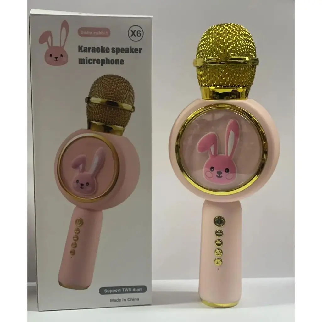 Мікрофон G-Toys Караоке Karaoke speaker X6 Pink, бездротовий - фото 3