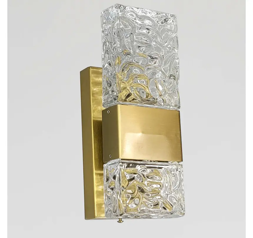 Світлодіодне настінне бра Artlight B165-WALL, 18 Вт, латунь та прозоре скло - фото 2