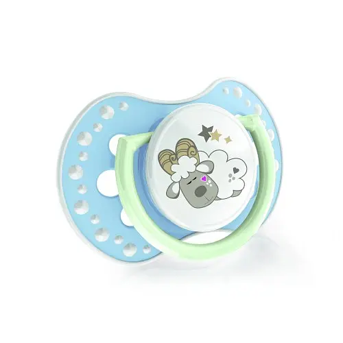 Силіконова динамічна пустушка Lovi Night & Day Ягнята 3–6 міс. 2 шт. (22/810boy) - фото 3