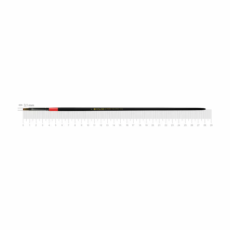 Пензель синтетика плоска Red stripe 1018 №2 довга ручка KOLOS (4823064920017) - фото 2