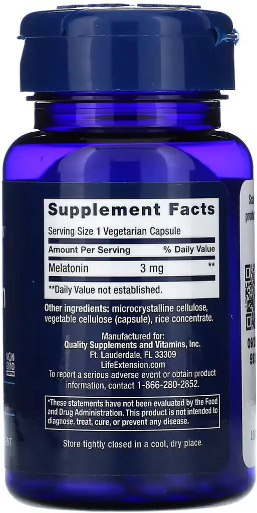 Натуральная добавка Life Extension Melatonin 3 mg, 60 вегакапсул - фото 2