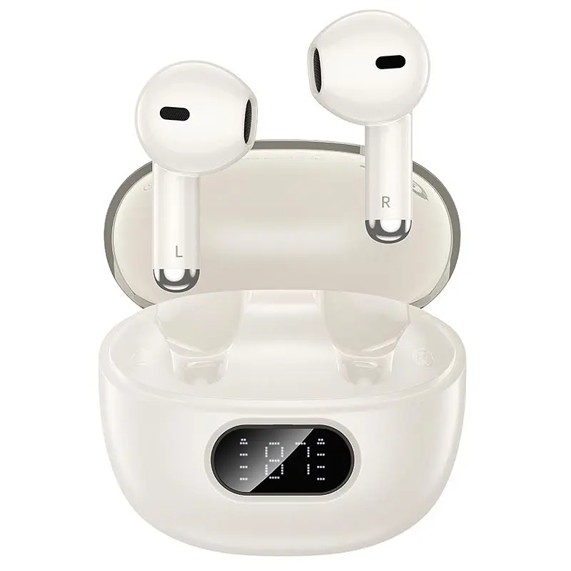 Беспроводные наушники Hoco EQ18 Field ANC+ENC noise cancelling true wireless BT headset, BT5.4, 35mAh, 300mAh, 5-6h, Milky white - фото 2