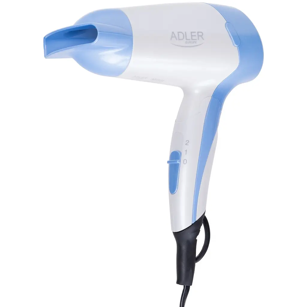 Фен Adler AD 2222 white 1200Вт/ 2 скорости/ насадки - 1 шт./ складная ручка - фото 2