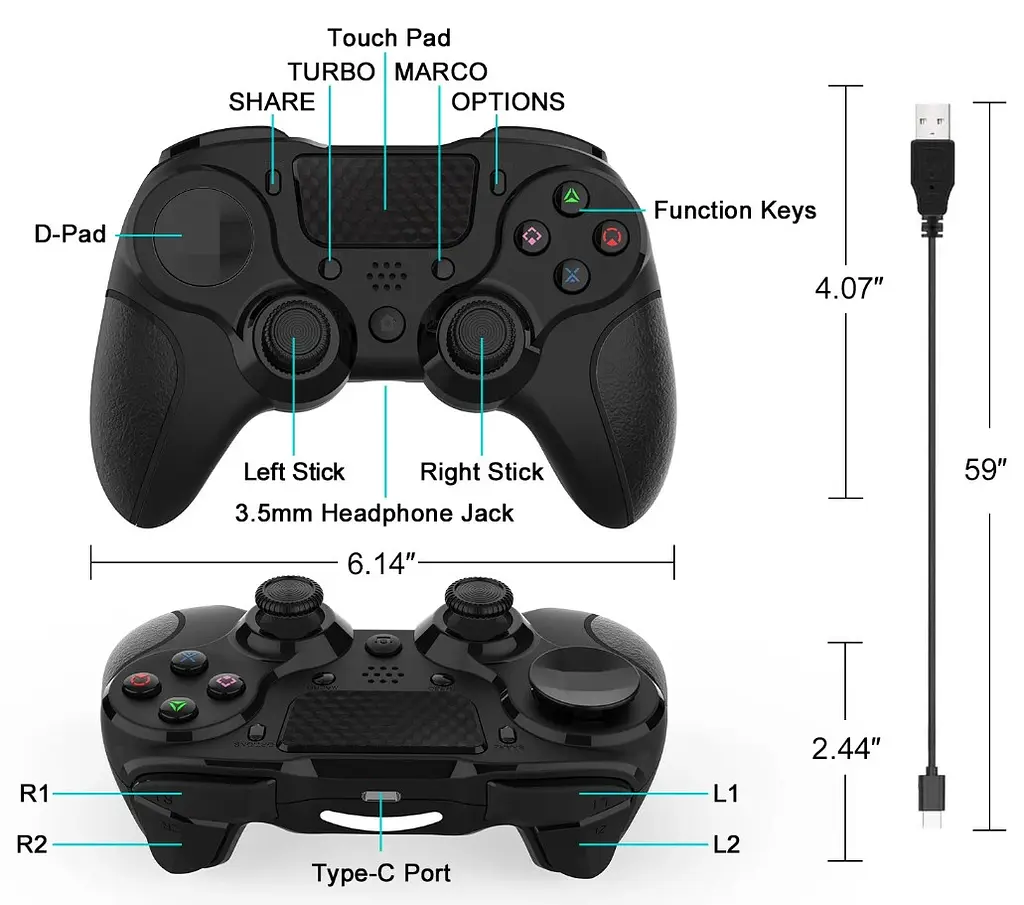 Геймпад джойстик DoubleShock P913 Wireless PS4 Double Motor Vibration DUALSHOCK 4 Black - фото 11