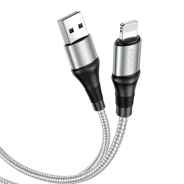 Кабель Hoco X50 Pisces Cable USB to Lightning 2,4A 1m Gray - фото 1