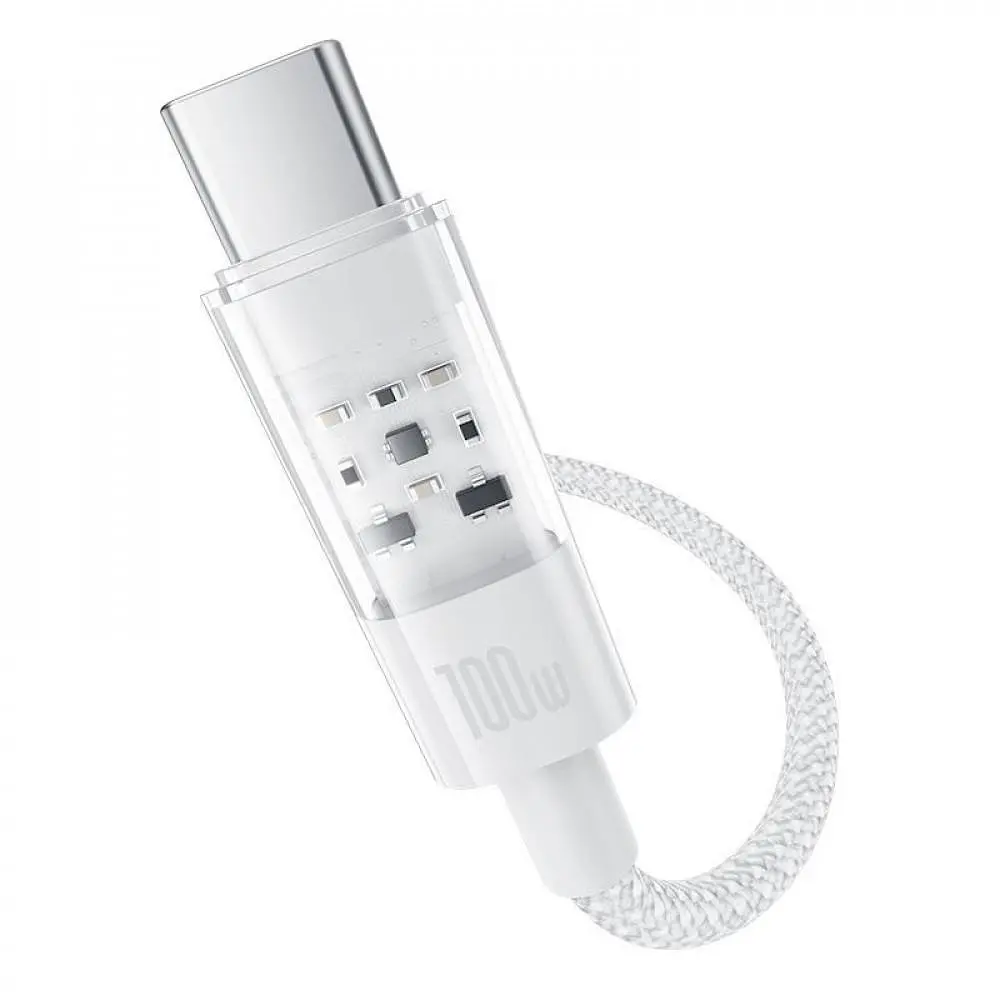 Кабель Baseus Gem Fast-Charging Type-C to Type-C 100W 2m white (P10373000211-01) - фото 4