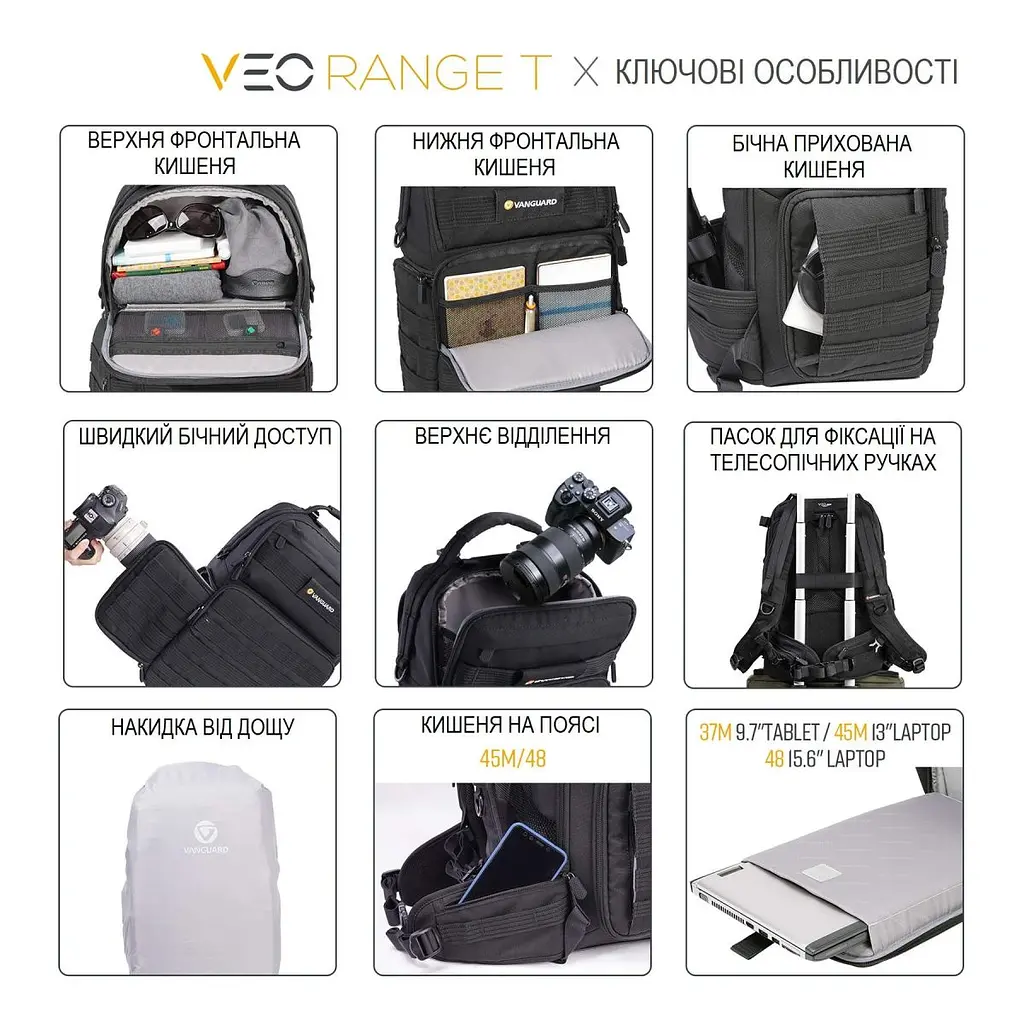 Рюкзак Vanguard VEO Range T 48 Beige (VEO Range T 48 BG) - фото 7